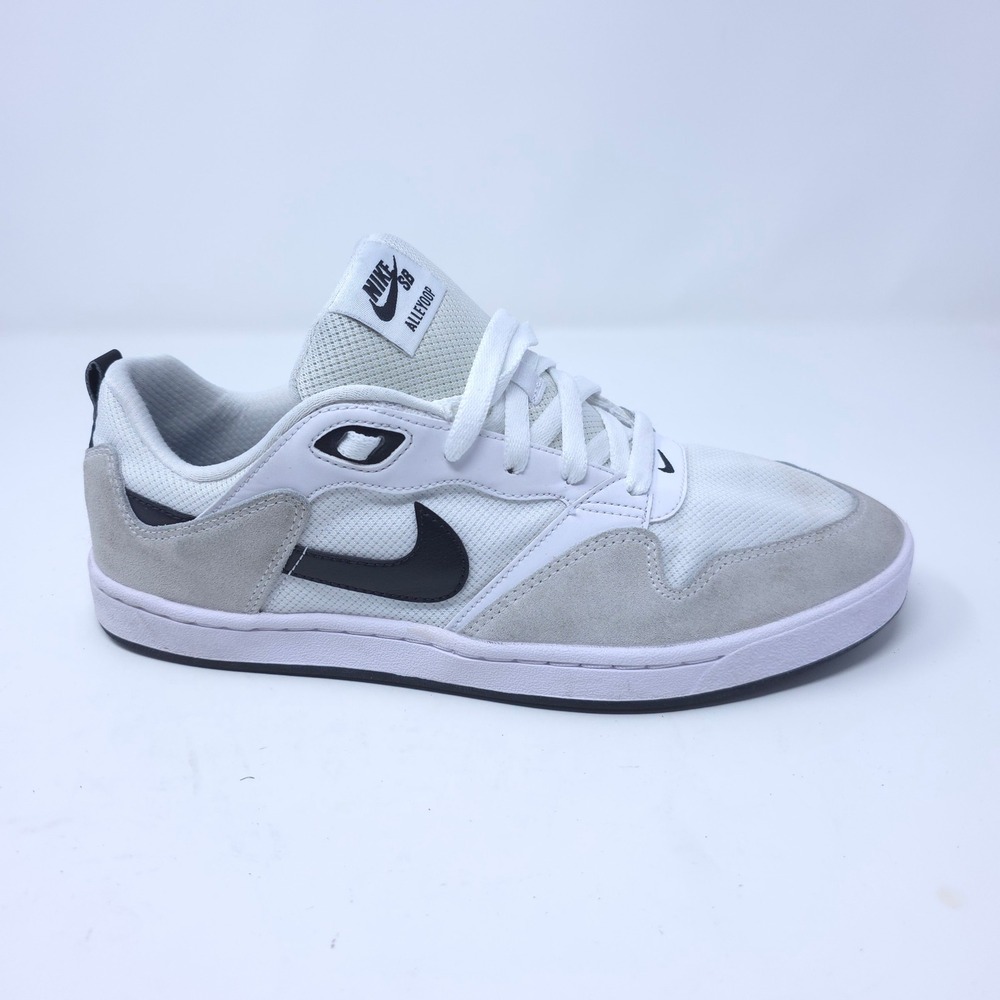 Nike SB Alleyoop Mens White Grey Skate Shoes CJ0882-100 Size 10